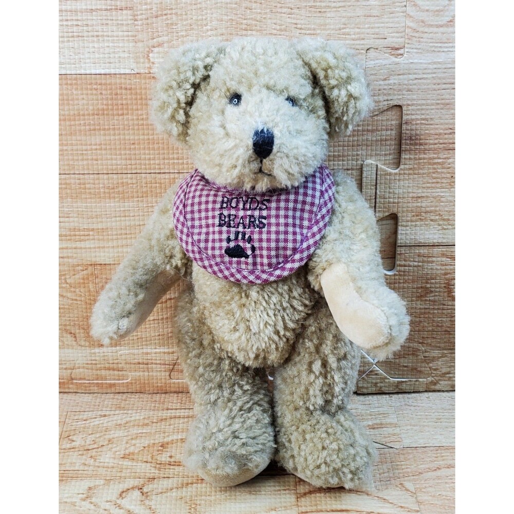 Boyds Bears Archive Series Bosley 10" Plush Bear with Plaid Embroidered Bib
